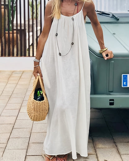 Limited time special🔥Women's Solid Color Backless Cami Dress