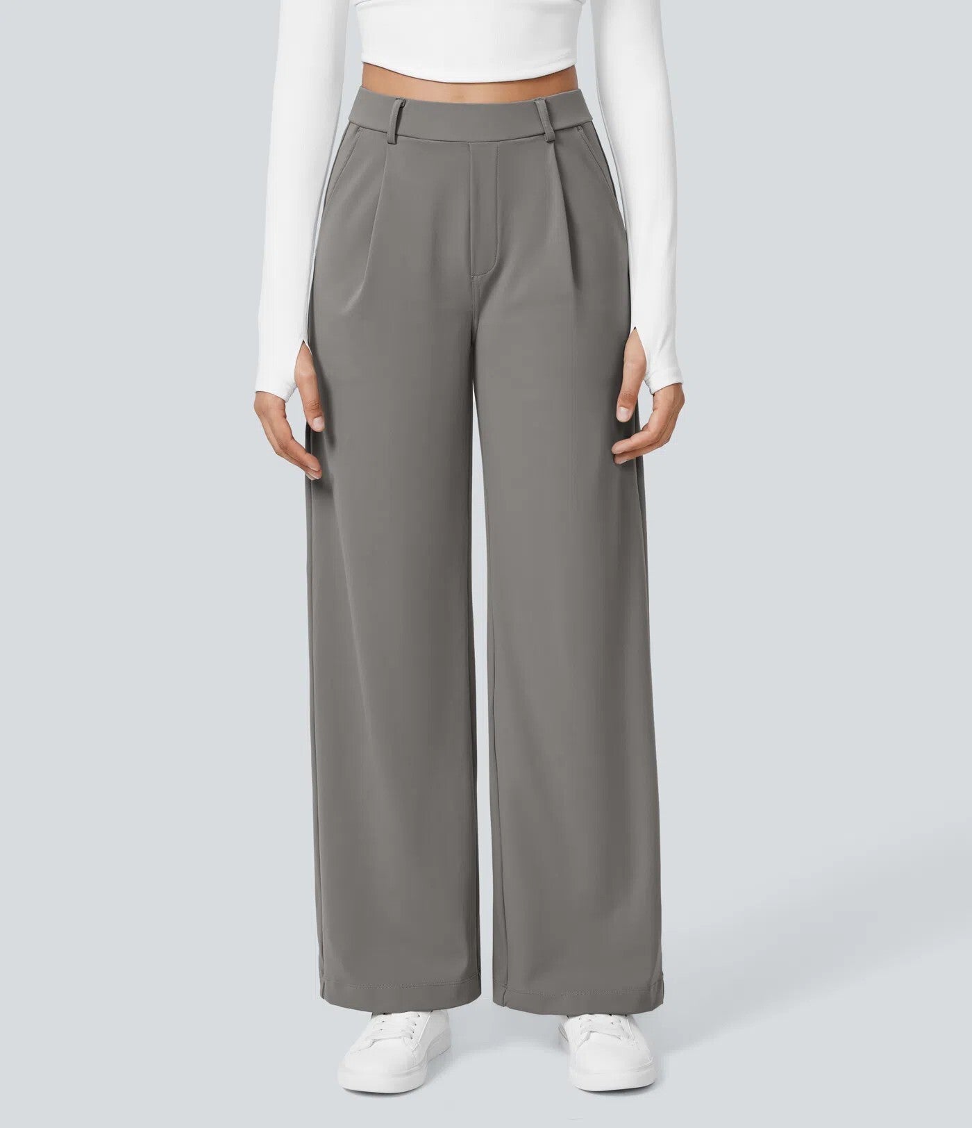 💝Limited Time&Free Shipping💝High Waisted Side Pocket Straight Leg Work Pants