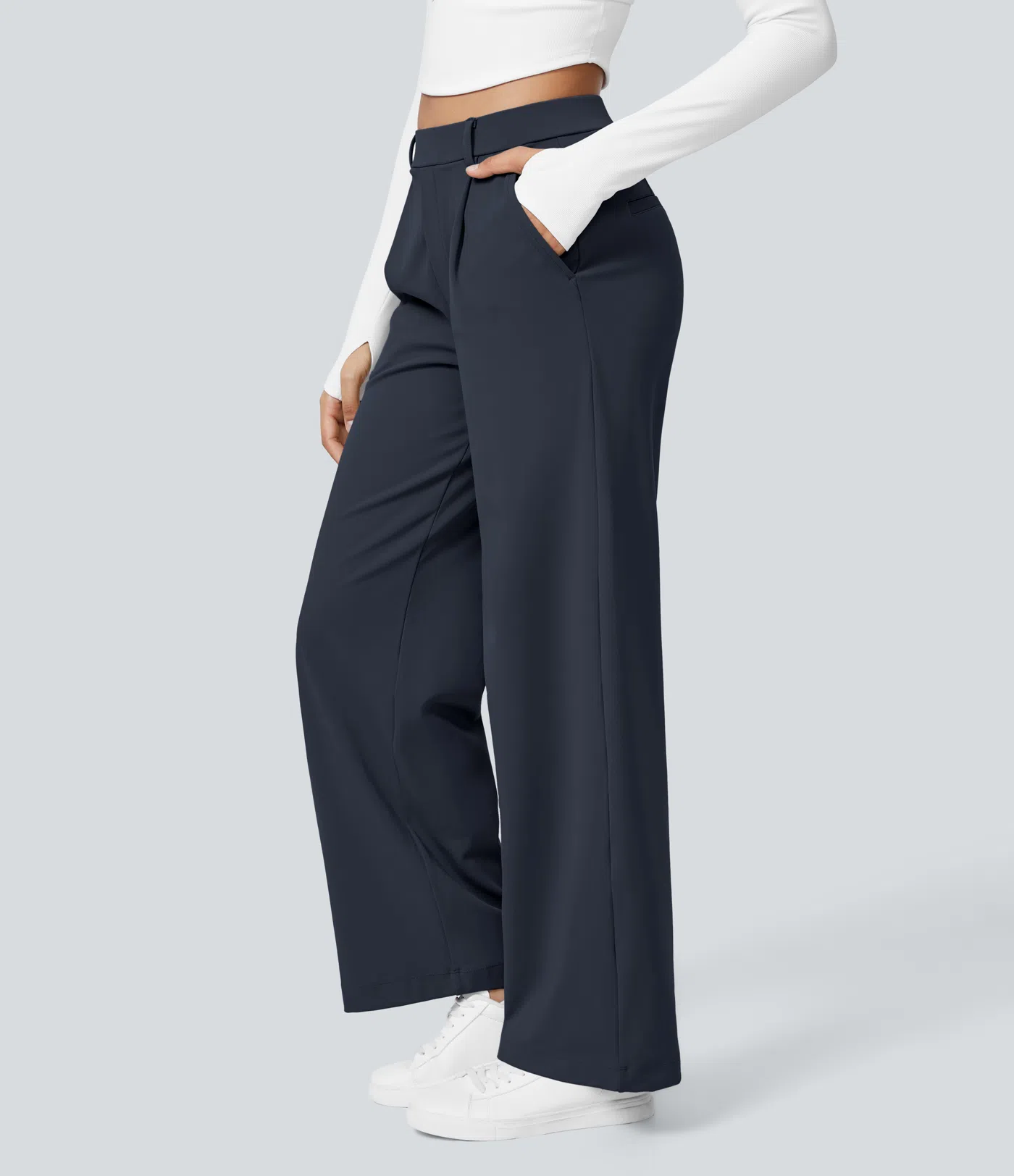 💝Limited Time&Free Shipping💝High Waisted Side Pocket Straight Leg Work Pants