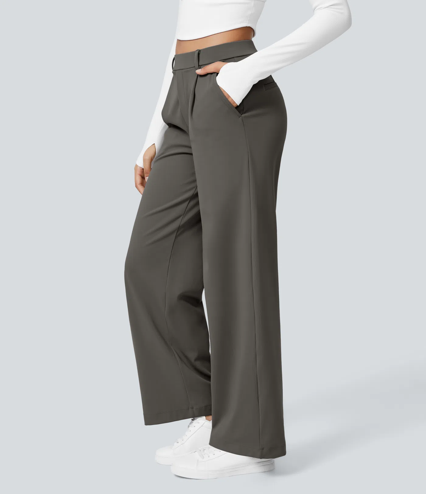 💝Limited Time&Free Shipping💝High Waisted Side Pocket Straight Leg Work Pants