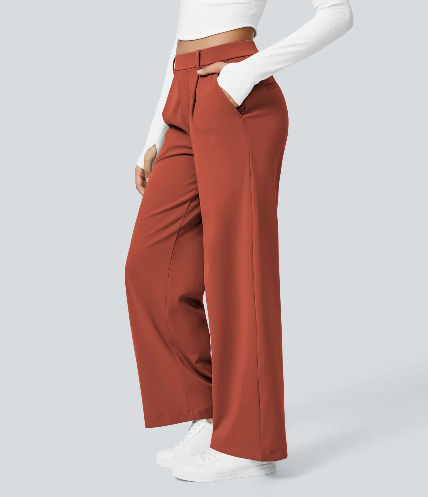 💝Limited Time&Free Shipping💝High Waisted Side Pocket Straight Leg Work Pants