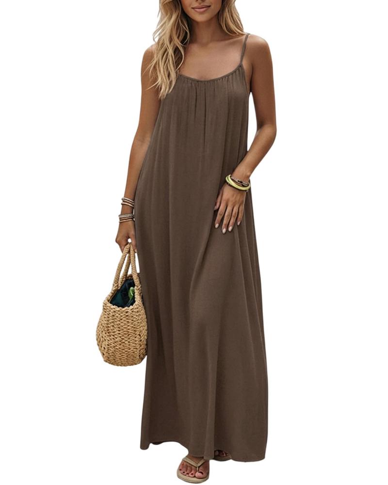 Limited time special🔥Women's Solid Color Backless Cami Dress