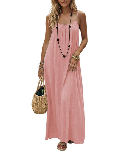 Limited time special🔥Women's Solid Color Backless Cami Dress