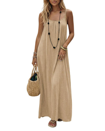 Limited time special🔥Women's Solid Color Backless Cami Dress