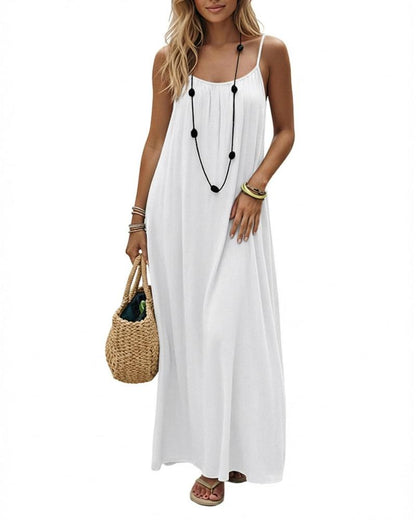 Limited time special🔥Women's Solid Color Backless Cami Dress