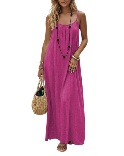 Limited time special🔥Women's Solid Color Backless Cami Dress
