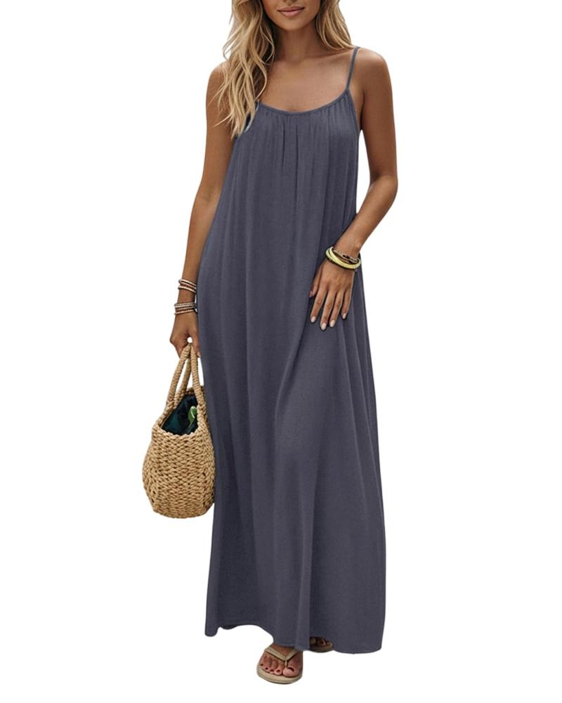Limited time special🔥Women's Solid Color Backless Cami Dress