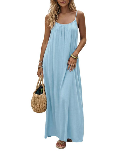 Limited time special🔥Women's Solid Color Backless Cami Dress