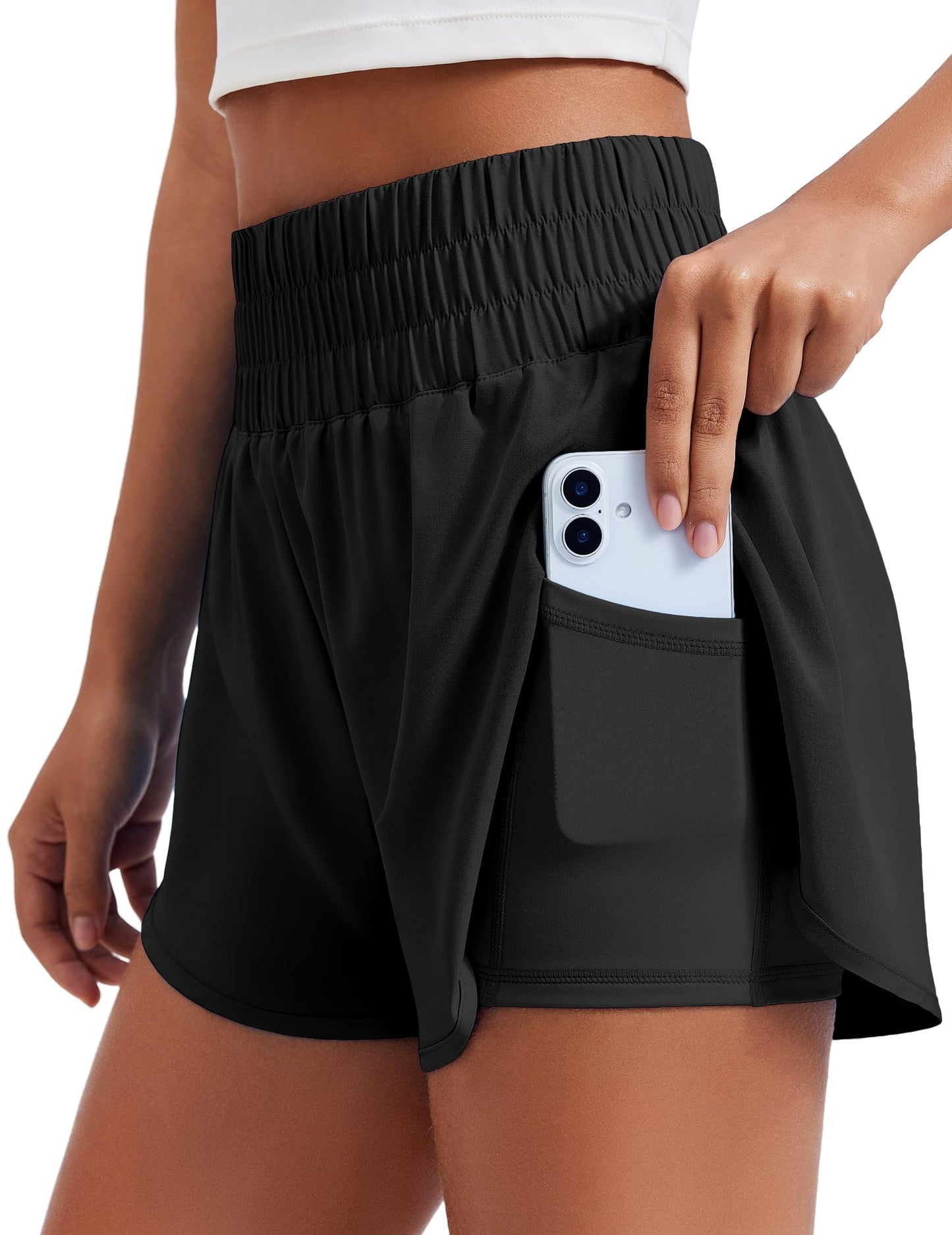 🔥Limited time clearance🔥Lightweight Athletic Workout Gym Yoga Shorts Liner with Phone Pockets