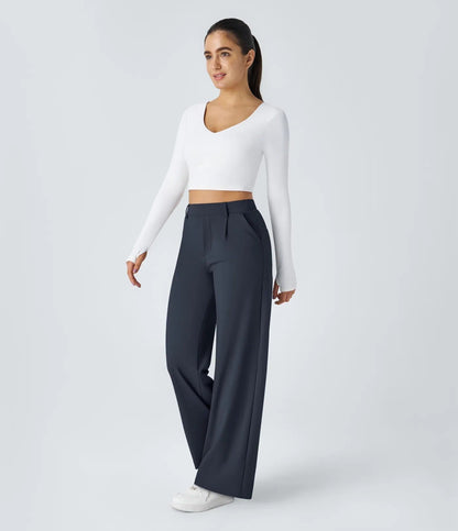 💝Limited Time&Free Shipping💝High Waisted Side Pocket Straight Leg Work Pants