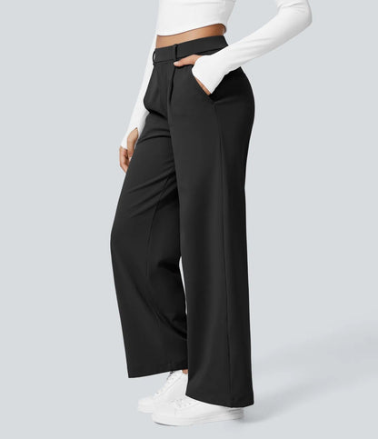 💝Limited Time&Free Shipping💝High Waisted Side Pocket Straight Leg Work Pants
