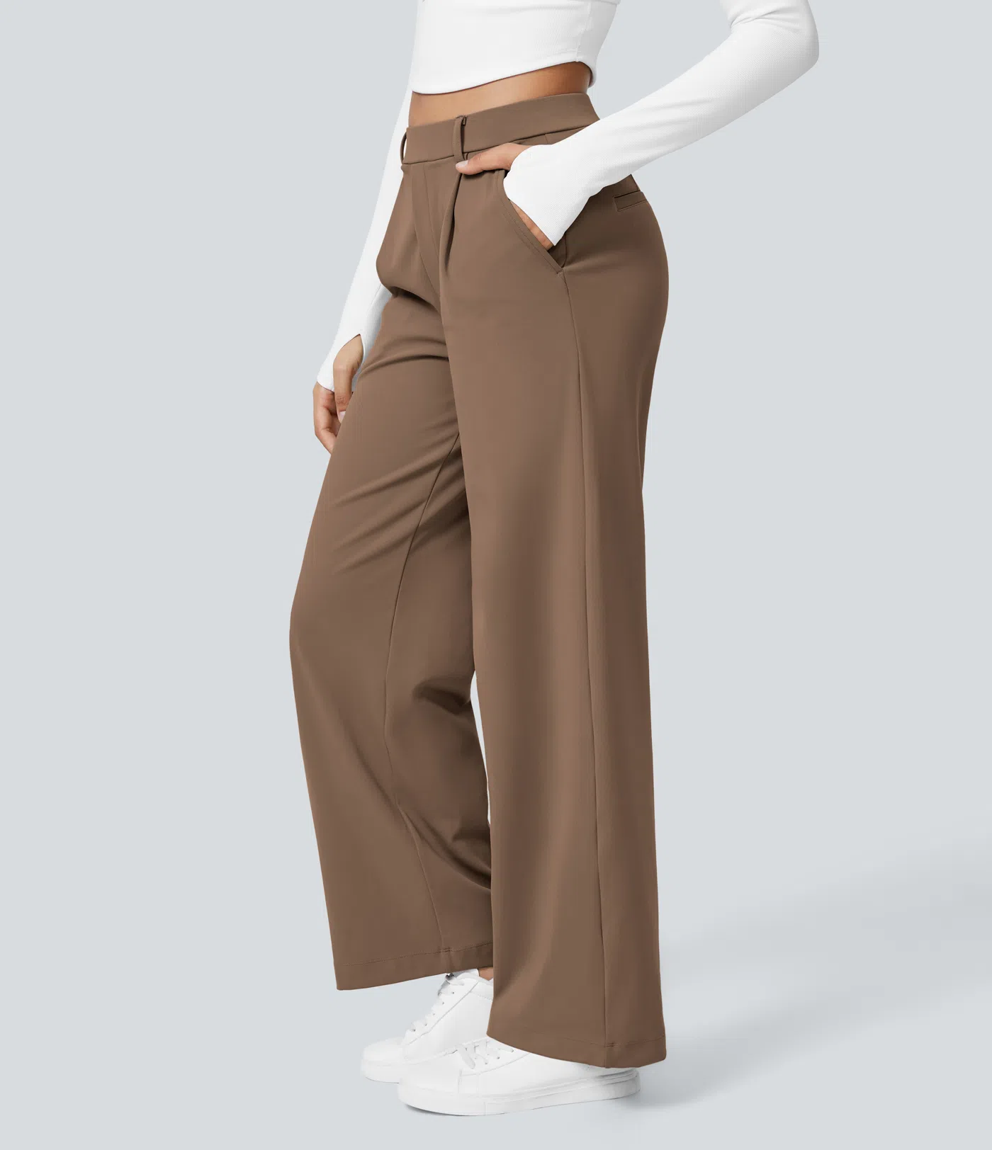 💝Limited Time&Free Shipping💝High Waisted Side Pocket Straight Leg Work Pants